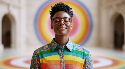 Obraz premium Take a break and coffee time concept. Person Practicing Mindful Breathing During Exercise Break