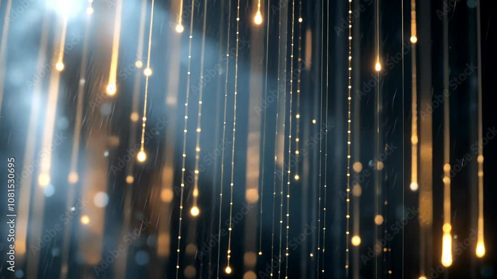 Aufkleber abstract light bokeh background with vertical glowing lines and dust particles. concept of speed, mo