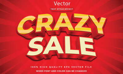 Crazy sale 3d text effect template