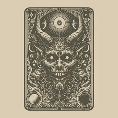 occult devil tarot card