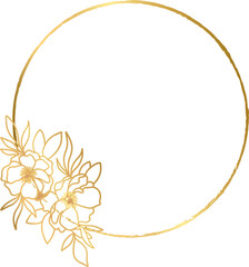 Flower Simple Golden Frame