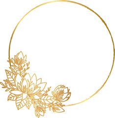 Flower Simple Golden Frame