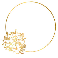 Flower Simple Golden Frame