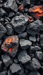 Volcanic Rock with Deep Jagged Textures and Dark Gray Tones