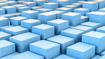 Abstract 3D background of blue cubes.