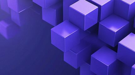 Abstract 3D background with purple cubes.
