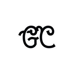 Fototapeta premium GC monogram logo design letter text name symbol monochrome logotype alphabet character simple logo