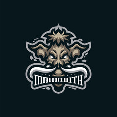Mammoth mascot logo design vector. Mammoth head illustration for sport team.