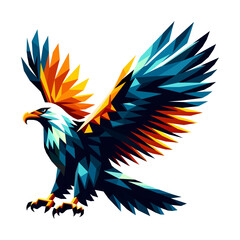 eagle flying - low poly design style (artwork 3)