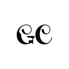 GC monogram logo design letter text name symbol monochrome logotype alphabet character simple logo