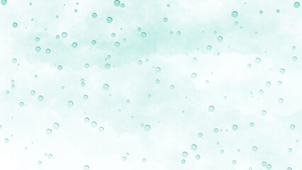 Blue Green Watercolor Background with Raindrops