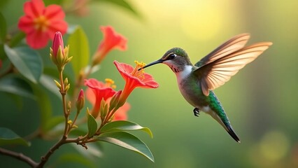 Fototapeta premium hummingbird on flower