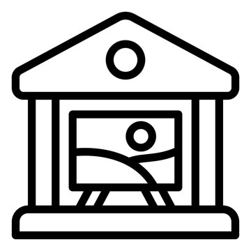 recommend clip art: Museum building outline icon