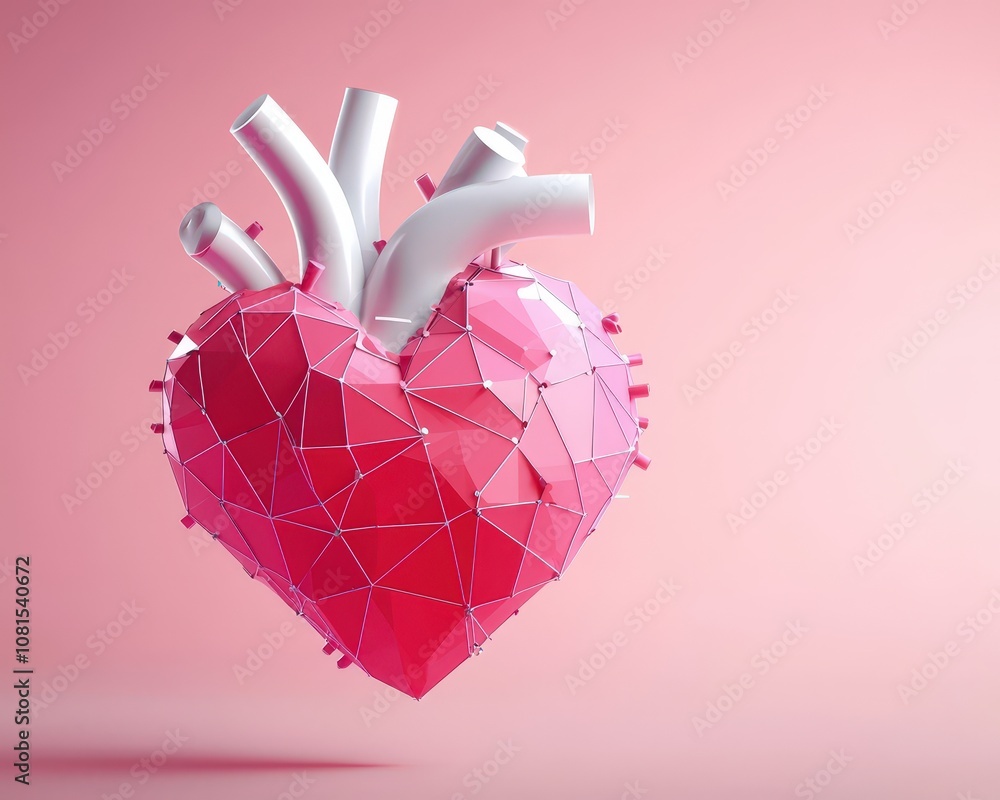 Poster abstract heart with jagged lines around it