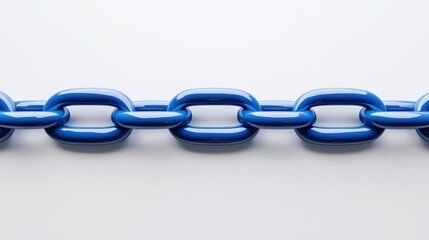 Obraz premium A blue chain link graphic set on a white background, highlighting its importance in representing collaboration and connection.