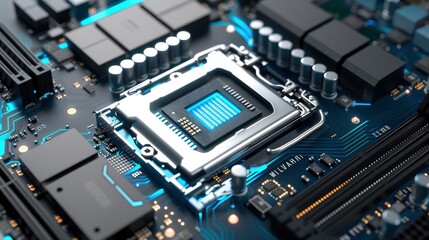 Fototapeta premium Modern technology, innovation and electronic computer circuit background 