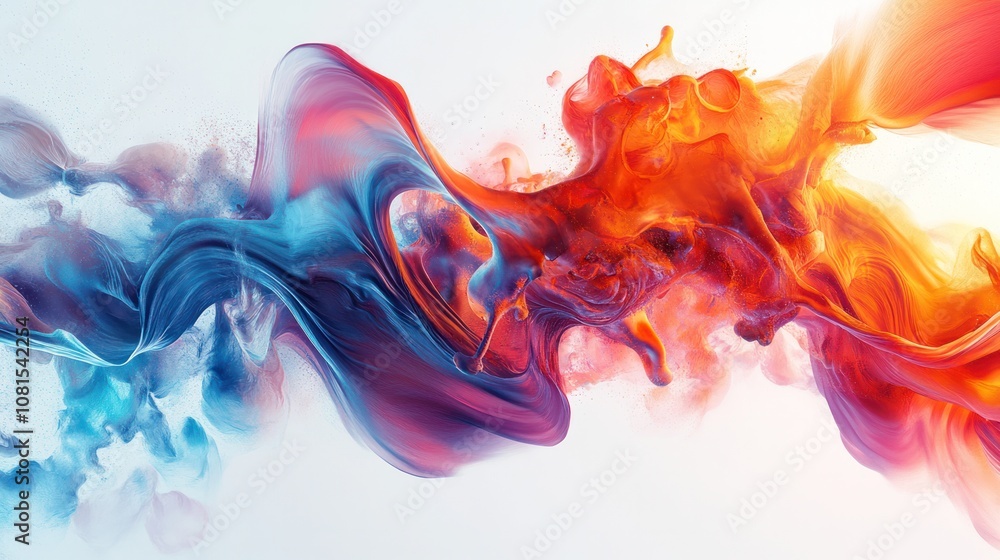 Poster virus, characterized by swirling shapes and dynamic lines that convey motion and energy.