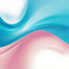 Obraz premium illustration image of Soft Waves of Heaven in blue and turquoise pink, created by generative AI 