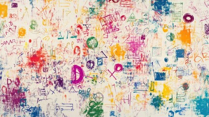 The grammar illustrations, including math formulas, language structures and visual metaphors, are all beautifully presented on a white background.