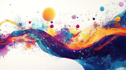Fototapeta premium virus, where abstract shapes and bright hues collide to form a mesmerizing pattern