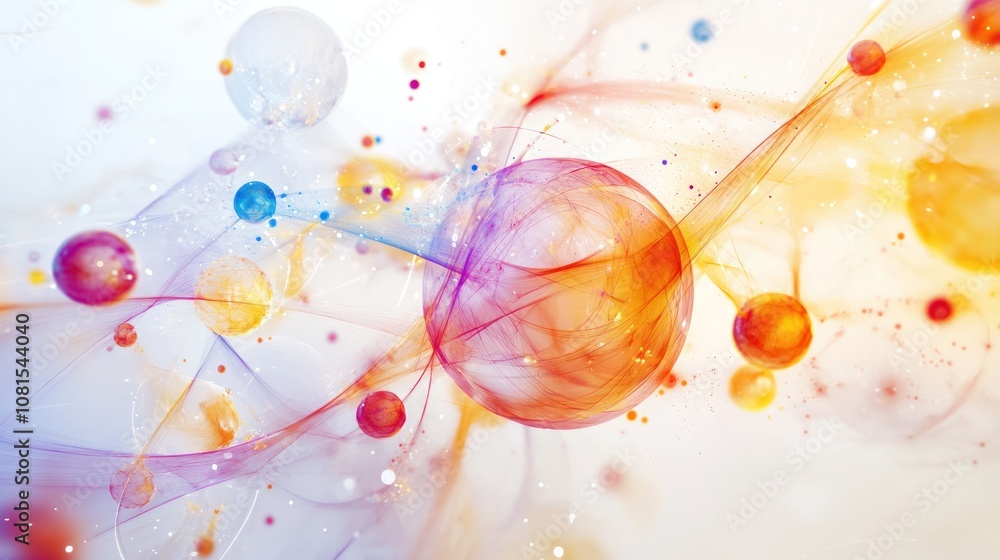 Poster wallpaper concept illustrating a dynamic interplay of light and color with ethereal shapes resemblin