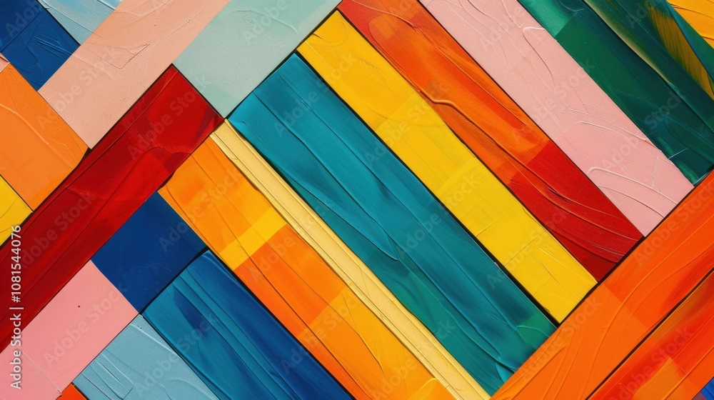 Poster An abstract pattern of intersecting lines in vibrant shades against a plain background, Representing intersectionality and diversity, photography style