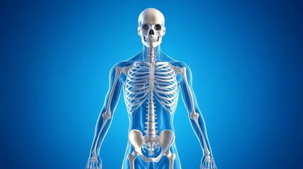 Human Skeleton Anatomy Rib Cage Spine and Skull