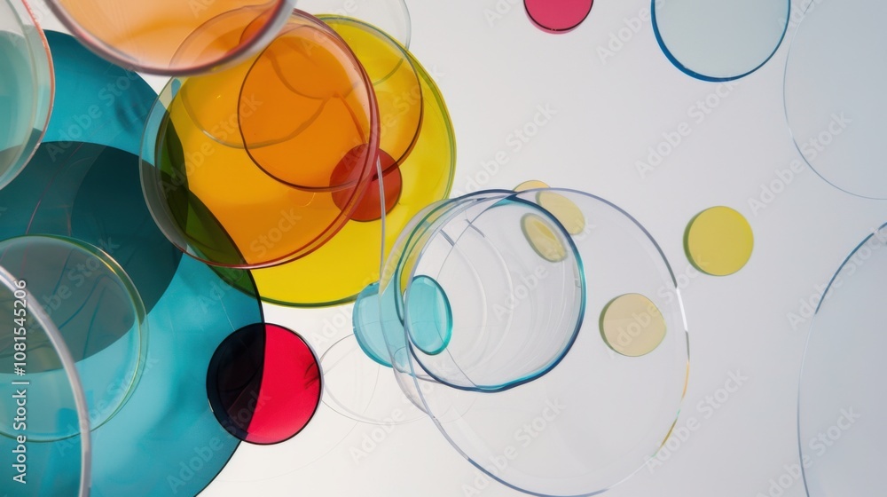 Poster an abstract representation of collective growth, showing a series of interconnected, colorful circle