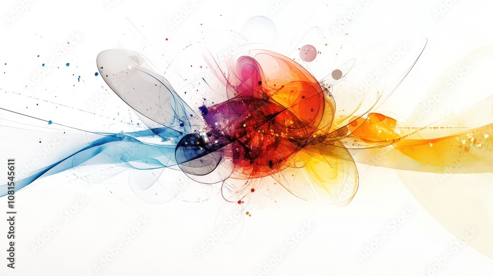 Fototapete grammar principles, with dynamic lines and shapes that symbolize the fluidity of language in the qua