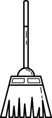 broom cleaning tool outline illustration