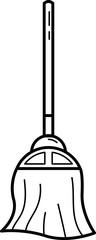 mop cleaning tool outline illustration