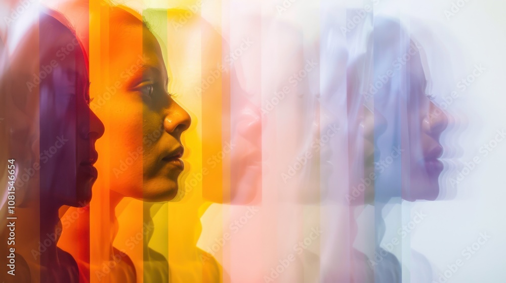 Poster An abstract representation of inclusion, showing a spectrum of colors blending seamlessly into one another, Symbolizing the unity and acceptance of diverse identities