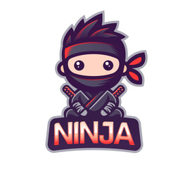 Kid Ninja Mascot Cartoon vector Style