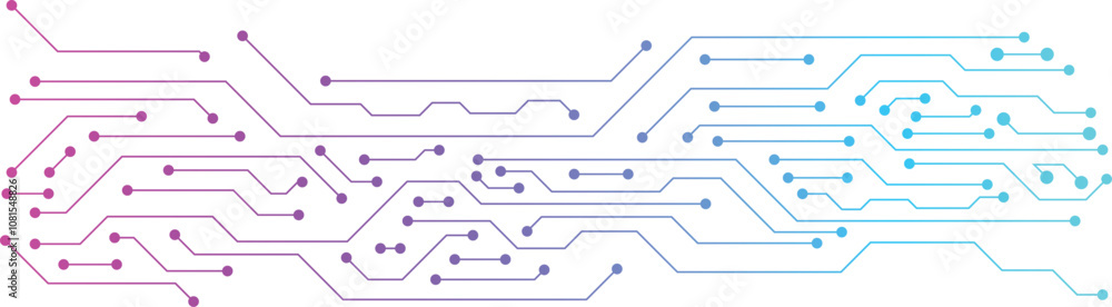 Fototapete circuit board electronics digital technology banner blue. central computer processors cpu concept. m