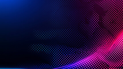 Abstract blue and pink digital wave on a dark background.
