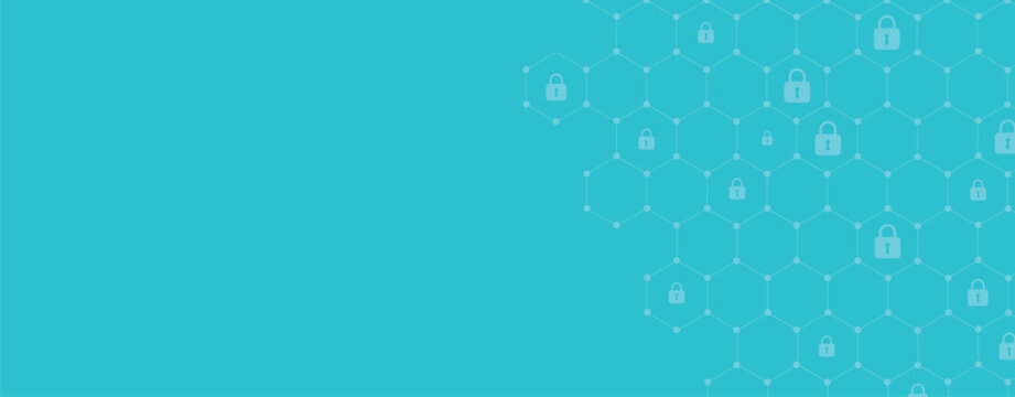 Cyber ​​security technology banner. Protection. Cyber security. Network safety. Global network security background