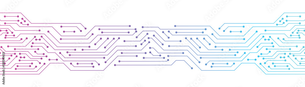 Aufkleber circuit technology banner. circuit board electronics digital technology banner blue. central compute