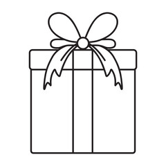 Festive Line Gift Box Icon