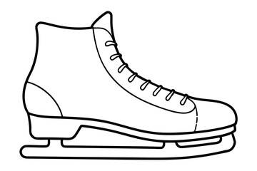 Ice Skating Vector Icon, Skate Shoe Line Art Vector