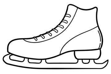 Ice Skating Vector Icon, Skate Shoe Line Art Vector