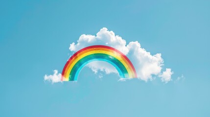 An evocative depiction of a vibrant rainbow emerging from a monochromatic cloud, Symbolizing hope and the positive change that comes from embracing diversity and inclusion, minimalist style