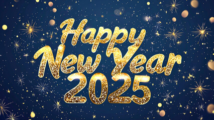 Happy New Year 2025 greeting card illustration design