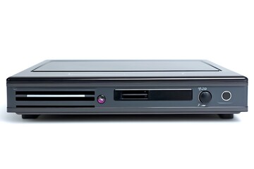 Dvd player isolated on white background, close up