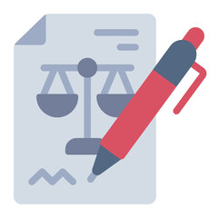 Legal Document Signing Agreement flat icon
