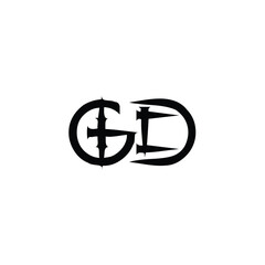 GD monogram logo design letter text name symbol monochrome logotype alphabet character simple logo