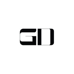 GD monogram logo design letter text name symbol monochrome logotype alphabet character simple logo