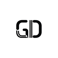 Fototapeta premium GD monogram logo design letter text name symbol monochrome logotype alphabet character simple logo