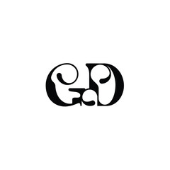 GD monogram logo design letter text name symbol monochrome logotype alphabet character simple logo