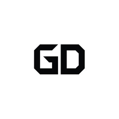 GD monogram logo design letter text name symbol monochrome logotype alphabet character simple logo