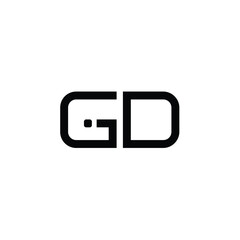 GD monogram logo design letter text name symbol monochrome logotype alphabet character simple logo